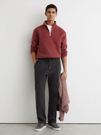 Reiss Washed Black Cotton-blend Drawstring Joggers, Xxl