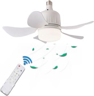 OEM Ventilador De Techo Led E27 Con Control Remoto Para Regular La Intensidad De La Luz, Ideal Para Sala De Estar, Oficina Y Hogar, 85-265v