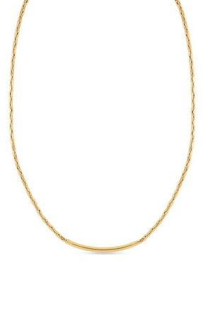 Bony Levy 14K Gold Curved Tube Bar Necklace in 14K Yellow Gold at Nordstrom, Size 18