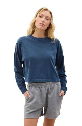 Richer Poorer Inc. The Relaxed Crop Long Sleeve Tee in Moonlit Ocean at Nordstrom, Size X-Small