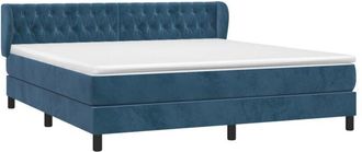vidaXL Cama Box Spring Con Colch&oacute;n Terciopelo Azul Oscuro 160x200 Cm Vidaxl