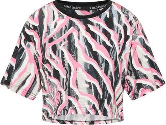 Carlo Colucci Cropped T-shirt - Dames - T-shirts - Veelkleurig - L - Tops