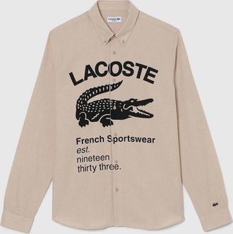 Lacoste Mens Long Sleeve Shirt - Cream - Size: 40/42/Regular