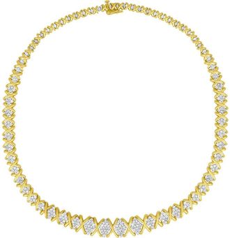 House of Brilliance 10K Yellow Gold 4 cttw Brilliant Diamond Graduating Riviera Statement Necklace at Nordstrom