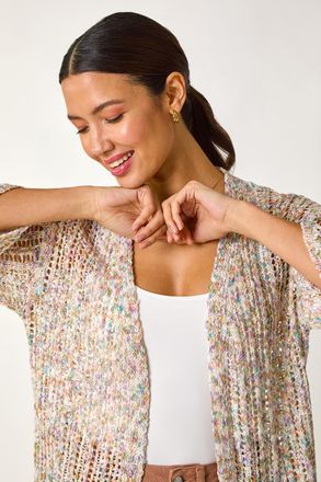 Roman Stitch Detail Knit Cardigan