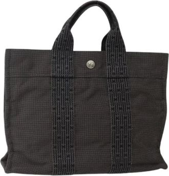 Herm&egrave;s Pre-owned Tote Bags, female, Gray, Size: ONE SIZE Pre-owned Vintage Canvas Tote
