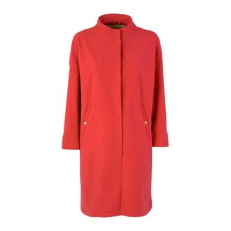 Herno Single-Breasted Coats, female, Red, Size: L Concealed-Fastening Coat