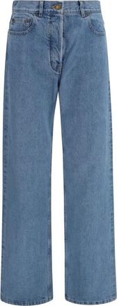 Thom Browne Rechte Selvedge Katoenen Jeans met Verstelbare Rugband - Dames - Jeans - Blauw - Maat: S Katoen