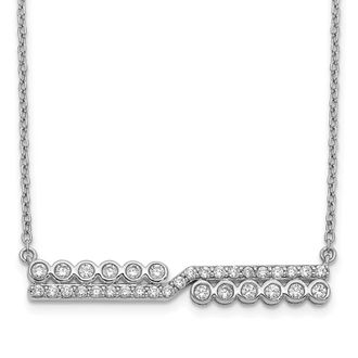 Diamond2Deal 14K Gold 1/2 Ct Lab Grown Diamond Bar Pendant Necklace Clarity VS, Color G-H