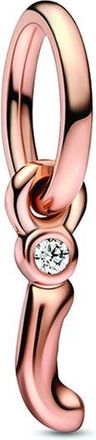 Pandora Moments 14K Rose Gold Plated Cz I Script Charm