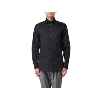 Emporio Armani French Collar Shirt - Heren - Casual Overhemden - Blauw - 3XL - Katoen - Overhemden