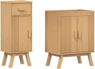 vidaXL Conjunto De Muebles De Ba&ntilde;o 2 Pcs Marr&oacute;n 114 X 43 X 73.5 Cm Vidaxl