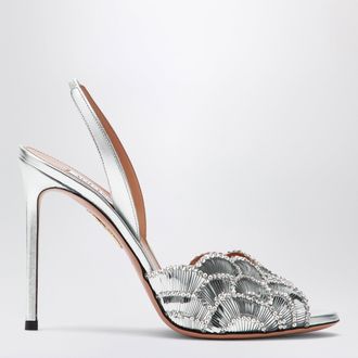 Aquazzura Sandali Ce Soir argento in nappa