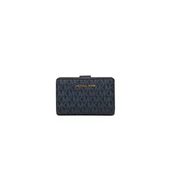 Michael Kors Accessoires, Dames, Blauw, ONE Size, Novelty Medium Bi-Fold Zip Coin Met Sleutelhanger