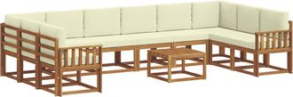 vidaXL Conjunto De Sof&aacute;s De Exterior 11 Uds. Natural Y Crema Vidaxl