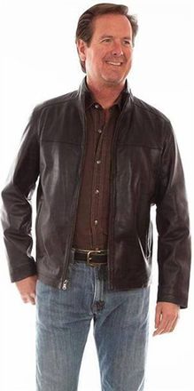 Scully Mens Lamb Leather Zip Lined Western Jacket In Black