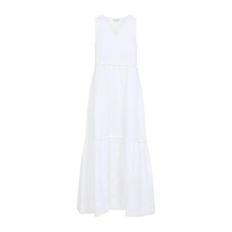 PESERICO Linen Long Dress - female - Peserico - Maxi Dresses - White - M - Dresses