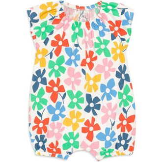 primary Baby Flutter Sleeve Shortie In Prints in Ivory Rainbow Spring Blooms at Nordstrom, Size 18-24M