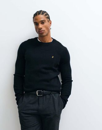 Farah Maidstone felpa girocollo con logo nera-Nero