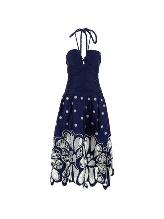 Farm Rio Dress Sleeveless Midi Bicolor Richilieur
