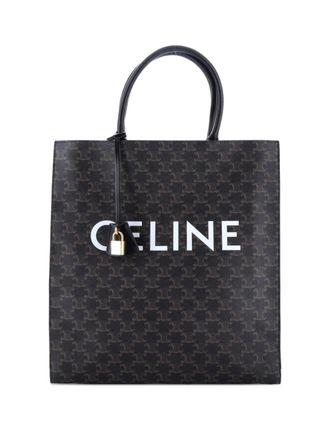 Celine Vertical Cabas Triomphe Coated Canvas Large tote bag - Zwart
