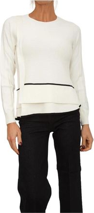 Liu Jo Better Top - Dames - Ronde hals truien - Wit - M - Polyester - Truien & Vesten