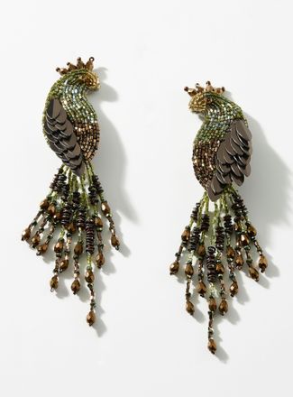 Olivia Dar Womens Large peacock earrings