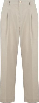HUGO BOSS Pat Pliss&eacute; Wolle Pantalon - Heren - Nette broeken - Beige - M - Wol - Broeken