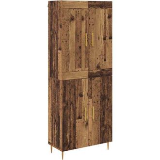 vidaXL Aparador Alto Madera Envejecida 69,5 X 34 X 180 Cm Vidaxl