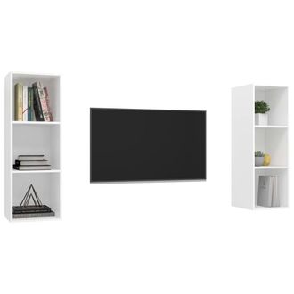 Berkfield Home Practical Wall-mounted TV Cabinets 2 pcs White Engineered Wood