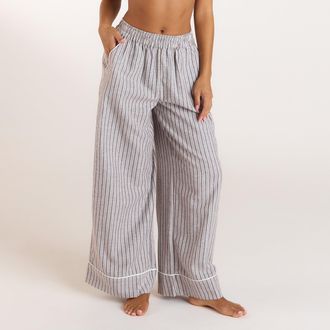 Lounge Stripe Pyjama Broek - Chocolade - XXL