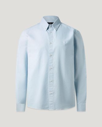 Belstaff Street Shirt Mens Compact Cotton Oxford Sky Blue Size 2XL
