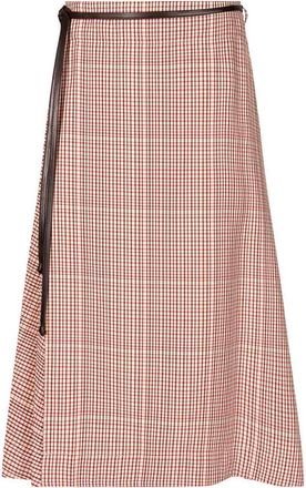 Bottega Veneta Checked Midi Skirt