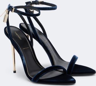 Tom Ford Padlock velvet sandals
