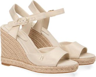 Tommy Hilfiger Sandalen met sleehak, in satijn