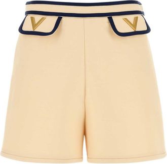 Valentino Garavani Cream Crepe Shorts