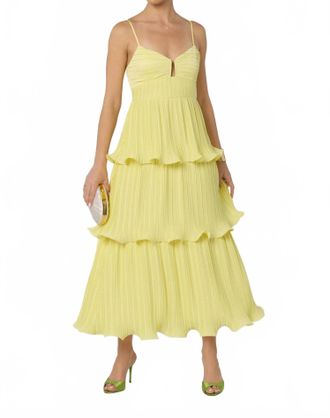 Astr Lupin Pleated Tiered Maxi Dress In Light Yellow