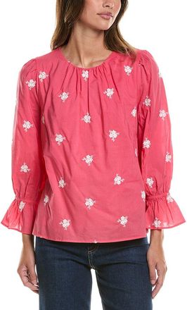 CeCe by Cynthia Steffe Cece Shirred Neck Ruffle Sleeve Top