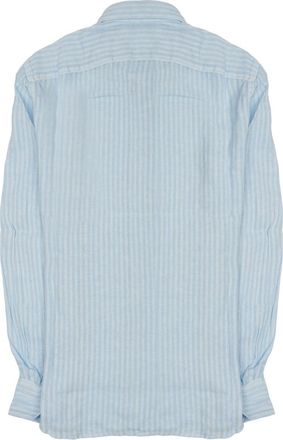 120% Lino 100% Linen Shirt - Blue
