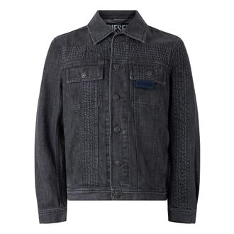 Diesel Giacca in denim con tasche - - Jackets - Uomo - Nero - S