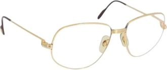 Cartier Pre-owned Metalen Zonnebril - Dames - Vintage Accessoires - Geel - ONE Size - Vintage