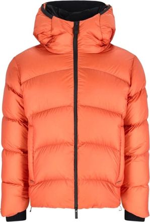 Moncler Jassen, Heren, Oranje, L, Leer, Giubbino