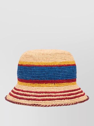 Paco Rabanne raffia bucket hat summer band detail