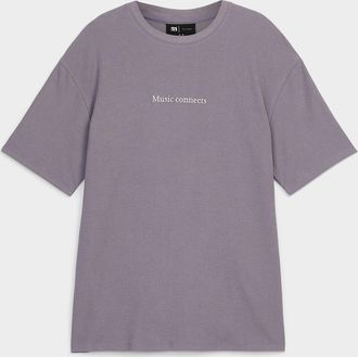 Le 31 Mens Embroidered message waffle T-shirt Comfort fit