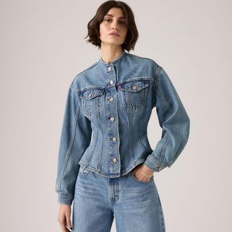 Levi's Sculpted Trucker Jacket - Womens - XS - Blue