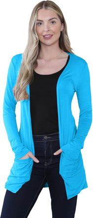 Janisramone Womens Cardigans Stylish and Versatile Open Front Boyfriend Cardigans for Women UK, Perfect Long Sleeve Ladies Cardigan with Drop Pockets for Layering