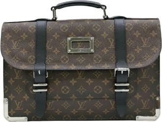 Louis Vuitton Pre-owned Handbags, male, Brown, Size: ONE SIZE Pre-owned Coated canvas briefcases