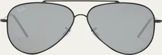 Ray-Ban Mirrored Metal & Plastic Aviator Sunglasses