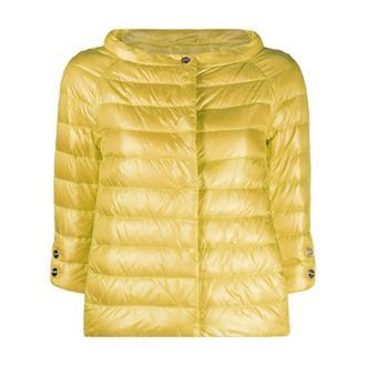 Herno Down Jackets, female, Yellow, Size: M Half-sleeve Down Jacket