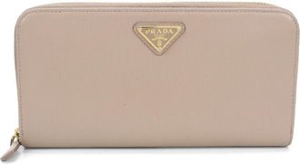 Prada Beige Leather Long Wallet (Bi-Fold) (Pre-Owned)